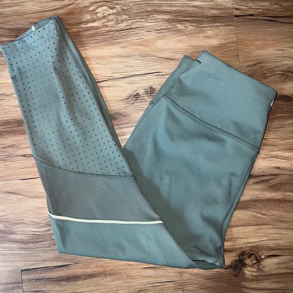 Green Avia High Rise Leggings with Mesh and See Through Design Size Medium - Picture 2 of 8
